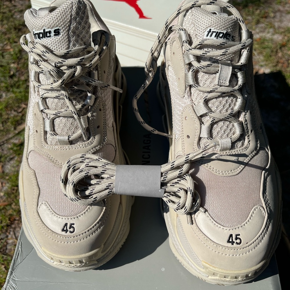 Balenciaga Triple S Cream Sneakers